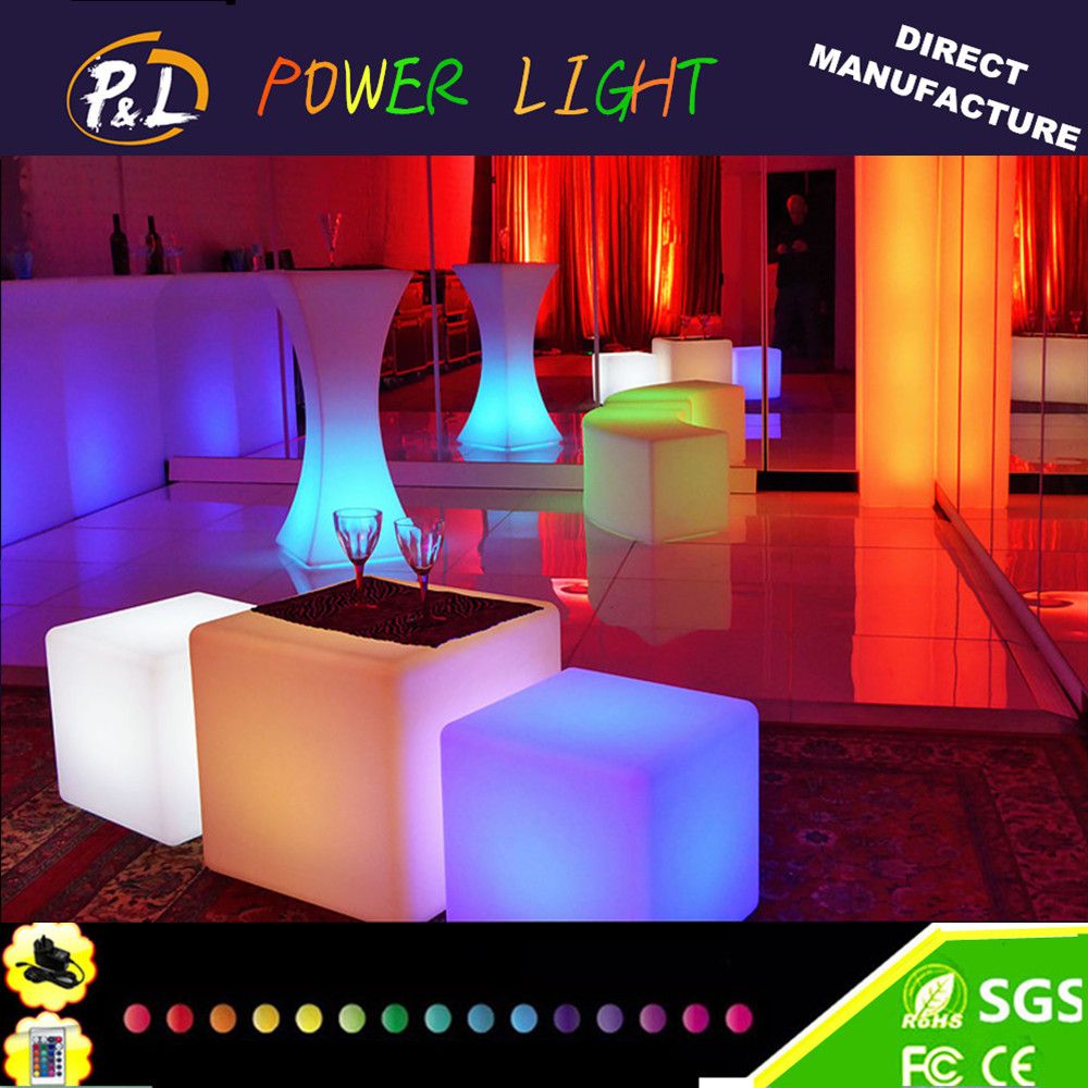 Light up Bar Furniture Plastic Chair Glowing LED Cube