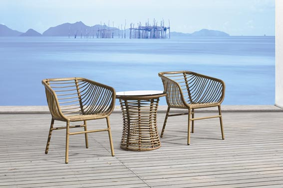 Outdoor Table Rattan Table with Chair