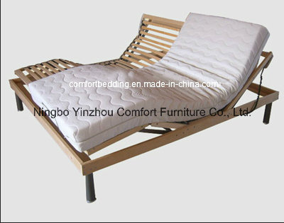 Electric Adjustable Wood Bed with Memory Foam Mattress