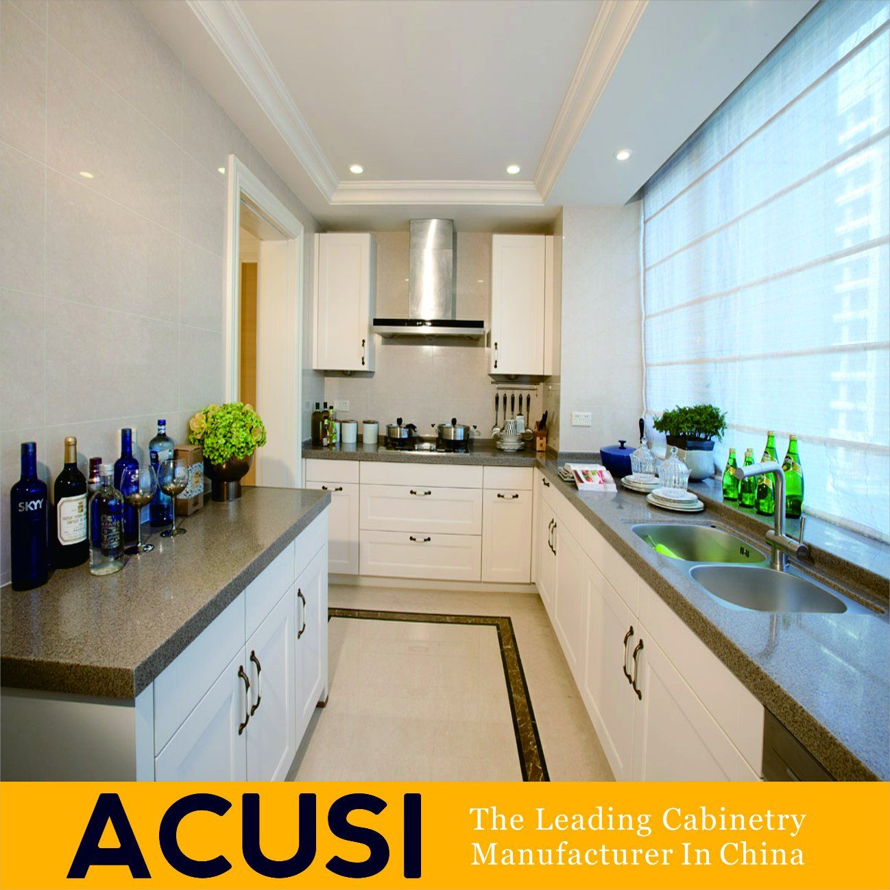 Wholesale Simple Shaker Style Solid Wood Kitchen Cabinets (ACS2-W11)