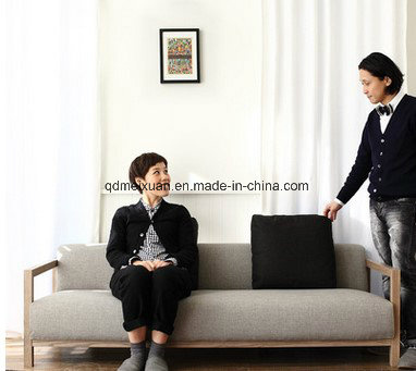 Combination of Small Family Unpick and Wash Cloth Art Sofa Wood Sitting Room Cafe Cafe Hall Bedroom Single, Double, Three Cloth Art Sofa (M-X3337)