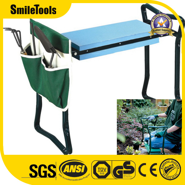 2 in 1 Garden Folding Kneeler Seat Bench Stool with EVA Kneeling Pad