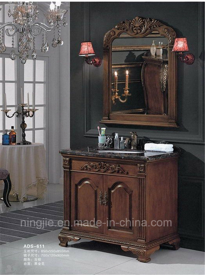 Sanitary Ware Solid Wooden Furinture Bathroom Cabinet (ADS-611)