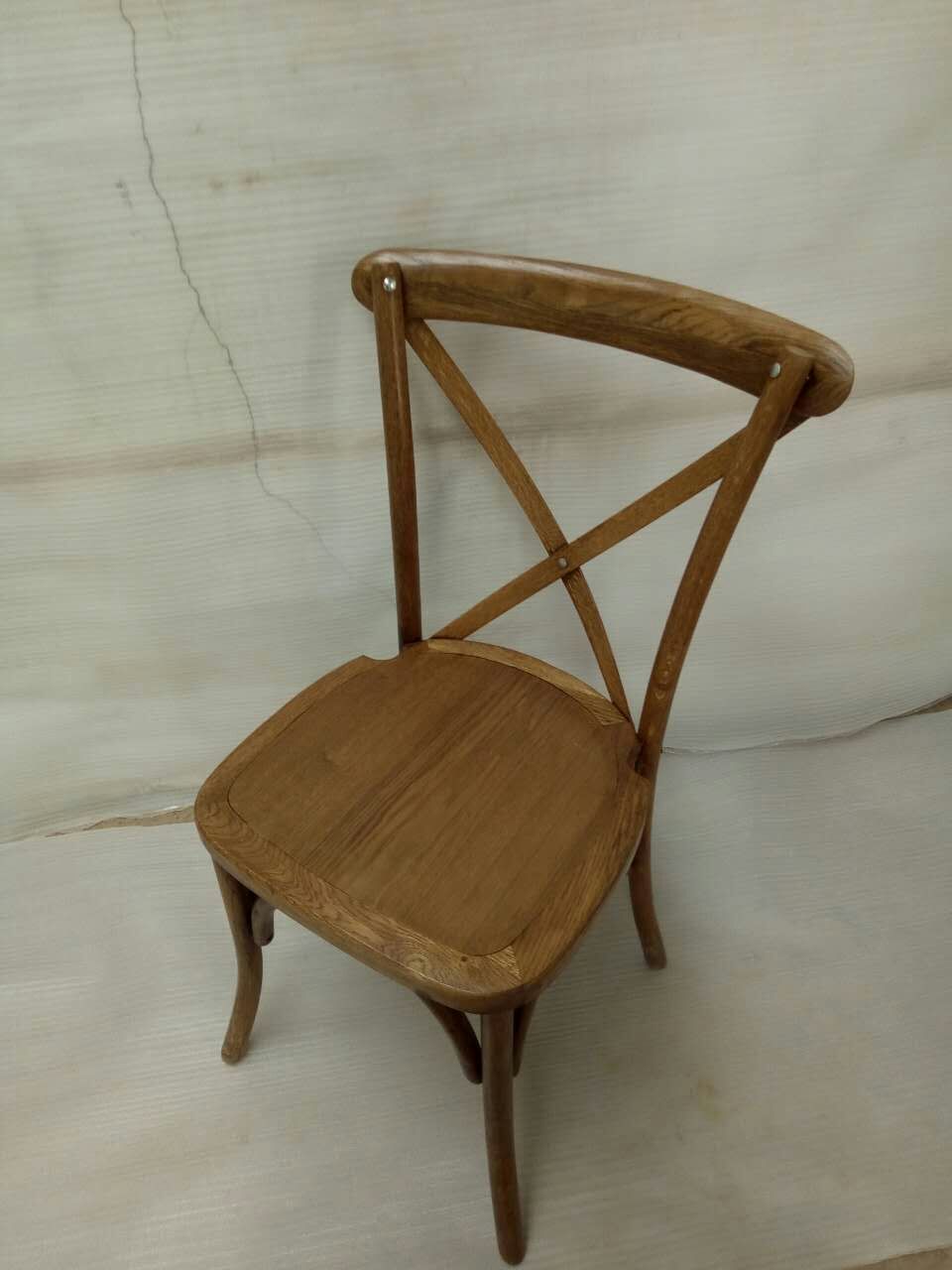 Vintage French Style Restaurant Cross Back Wood Chair