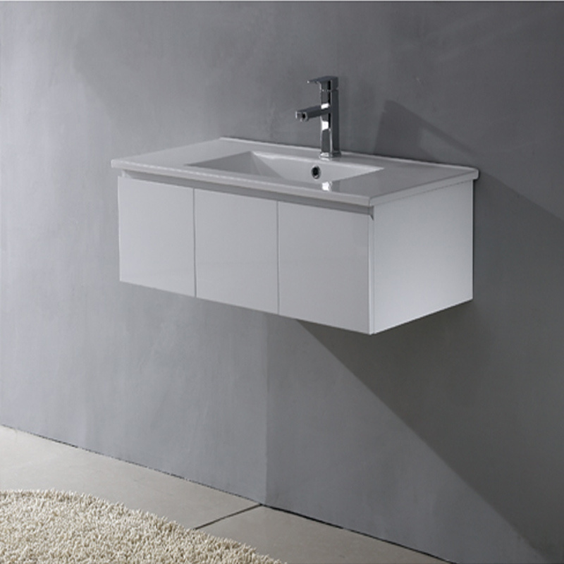 Simple MDF Lifting up Bathroom Cabinet with Ceramic Basin