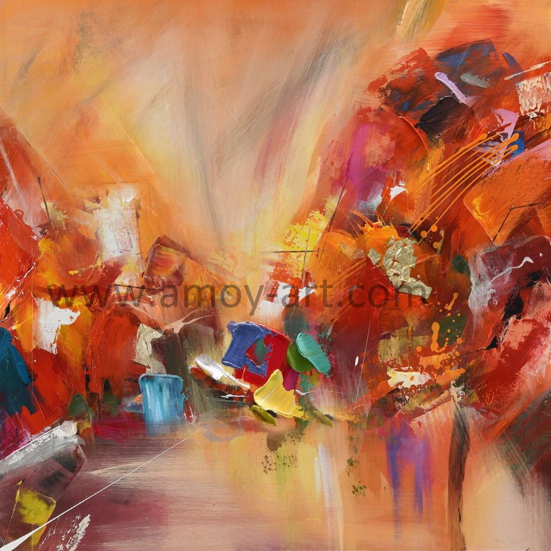 Handmade Abstract Canvas Wall Art Knife Oil Paintings for Home Decor