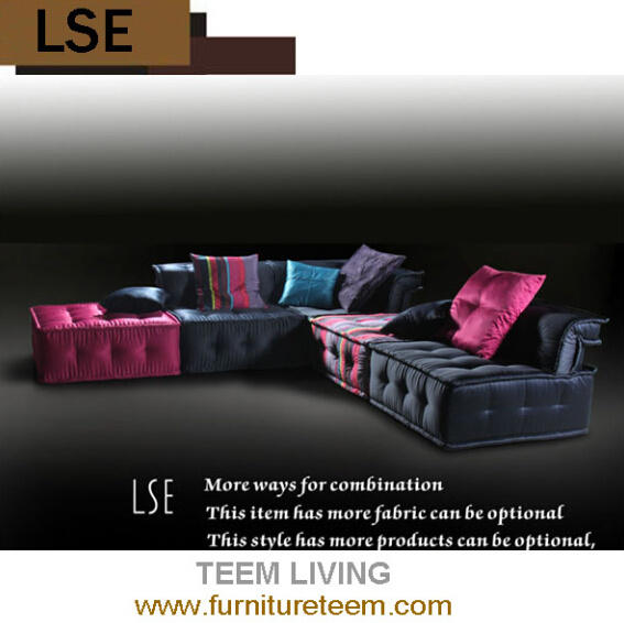 Latest Design Fabric and Leather Sofa Set
