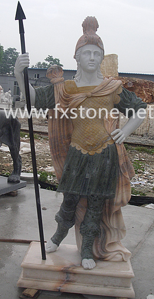 Soldier Garden Sculpture with Marble