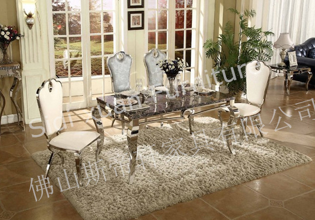 2015 New Style Hot Sale Marble Stainless Steel Dining Table View Steel Dining Table