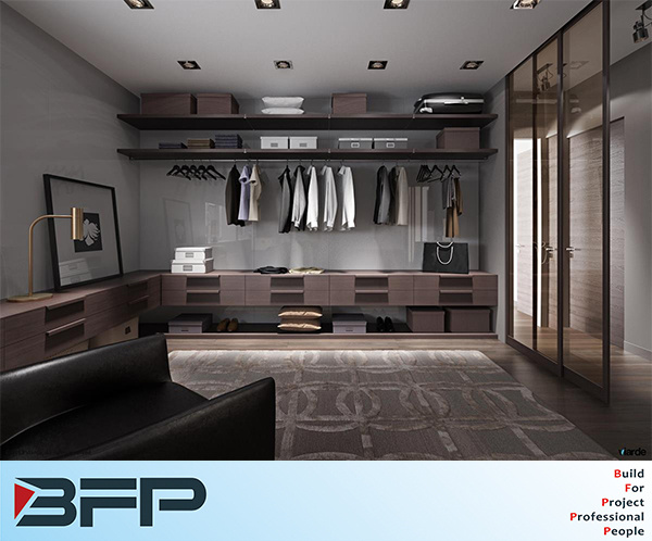 Customized HPL Wardrobes Walk in Cabinets
