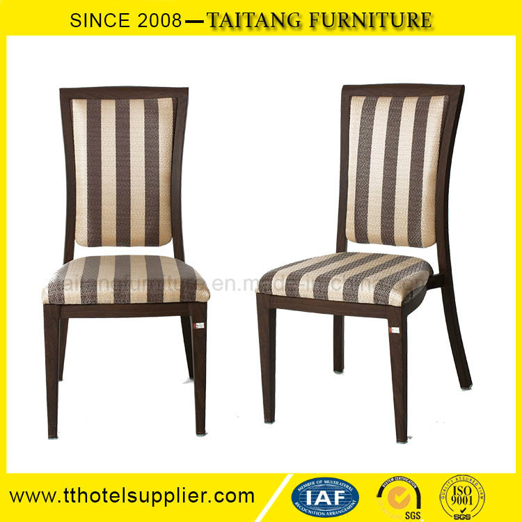 New Metal Frame Wood Grain Dining Chair