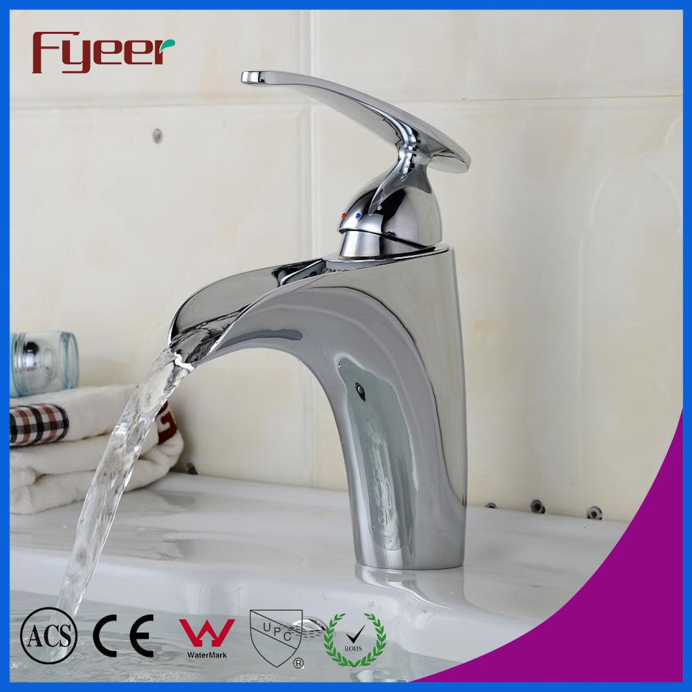 Fyeer Fashion Bathroom Uncovered Great Water Flow Single Handle Chrome Basin Faucet Hot&Cold Mixer Tap
