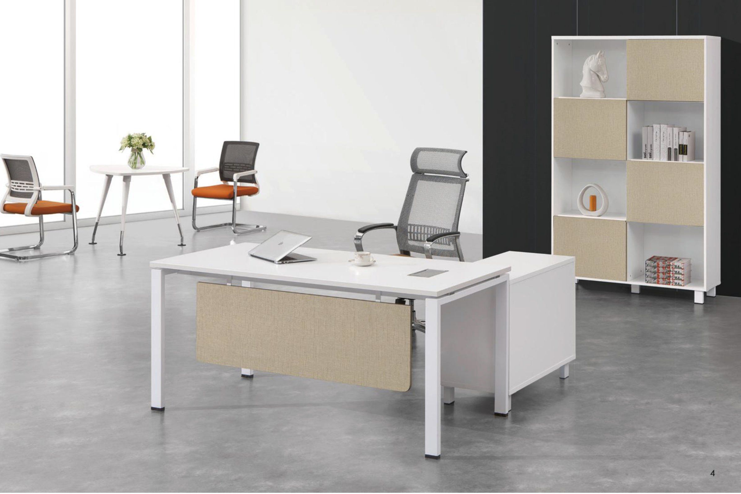 L-Shaped Modern Office Melamine Executive Manager Desk