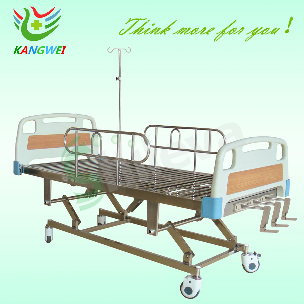 Hospital ABS Medical Bed with Three Cranks Medical Bed