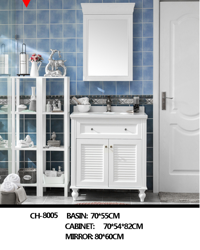 Wholesale Modern American Solid Wood Floor Floating Bathroom Vanity Cabinet