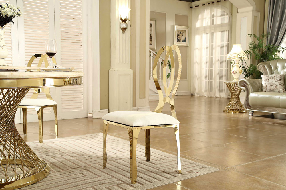 Wedding Event Furniture Leather Cover Gold Metal Banquet Chair