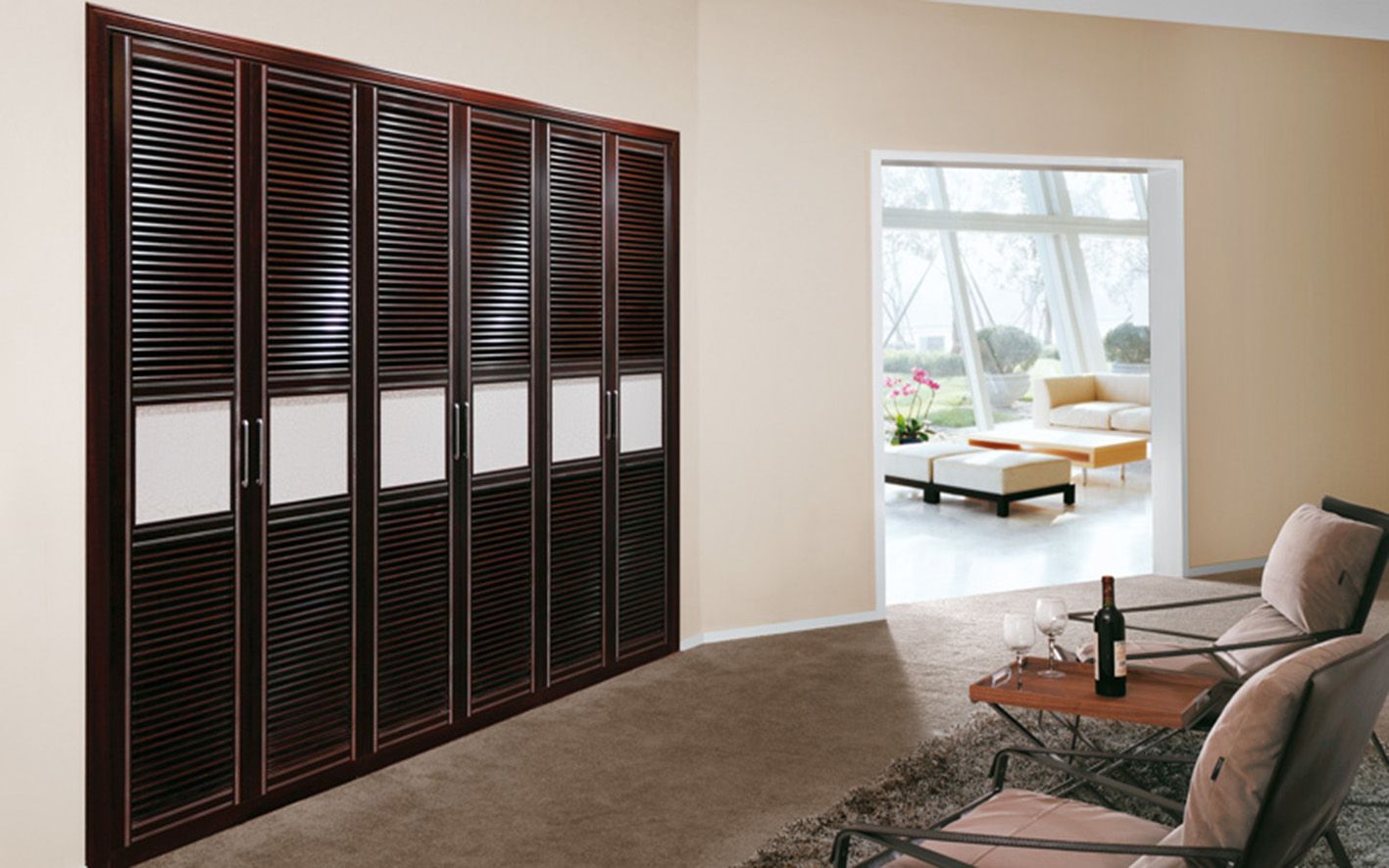 2017 New Fashion Wooden PVC Wardrobe with Glass (zy-019)