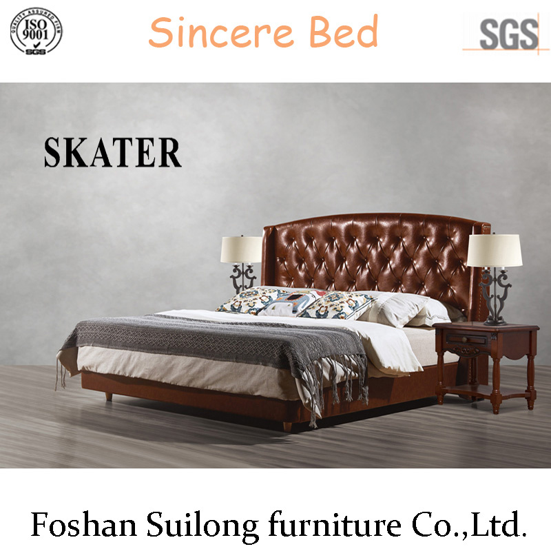 B001 American Style Leather Bed