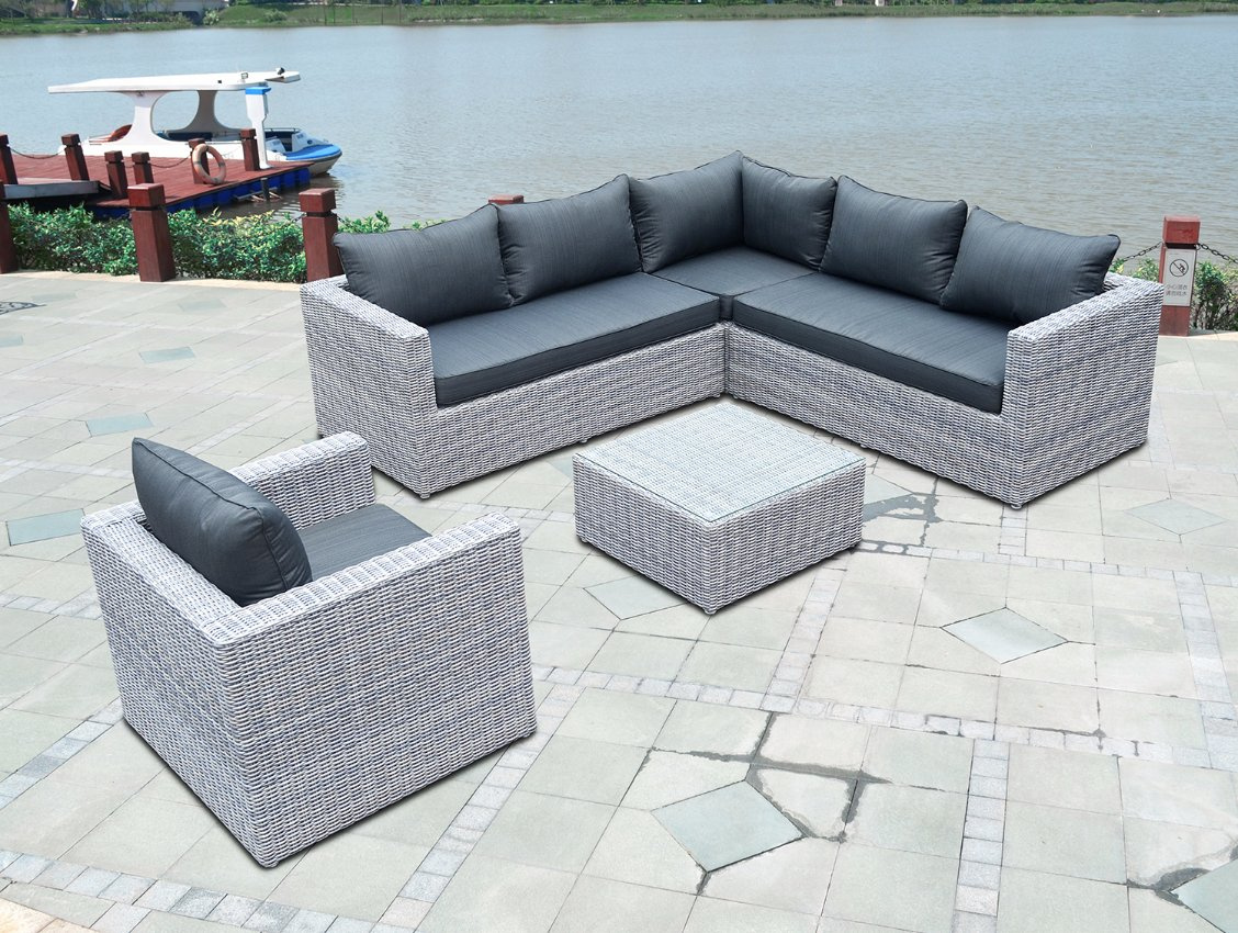 Garden Patio Half Round Rattan Wicker Outdoor Home Hotel Office Lounge Sofa (J727HR)