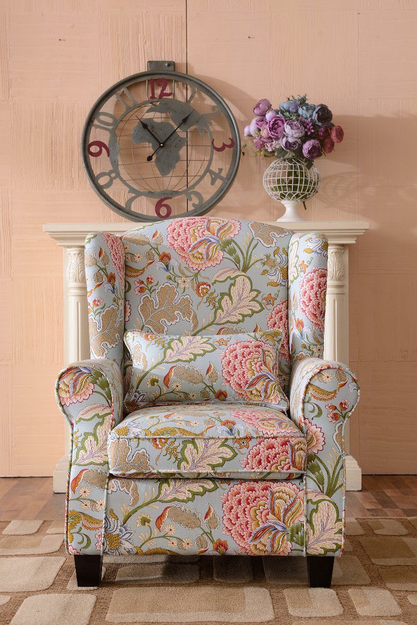 Home Furniture American Style Fabric Chair with Armrest