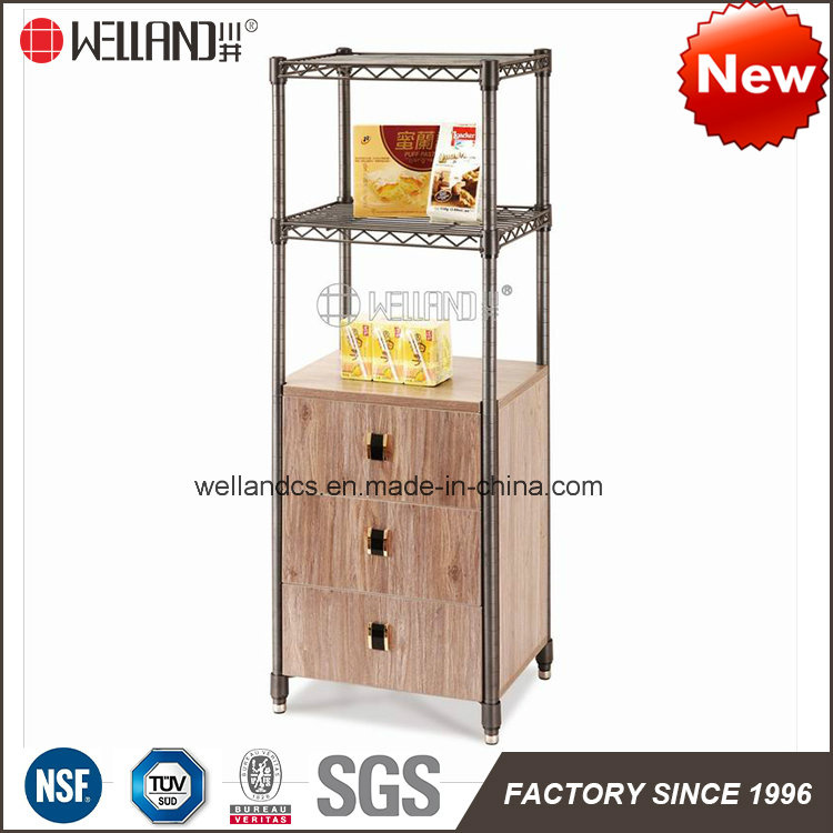 Multi-Purpose DIY Steel Wooden Furniture with 2PCS Wire Shelves