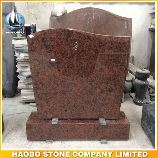 Upright Monument Half-Ser Top Headstones Red Granite