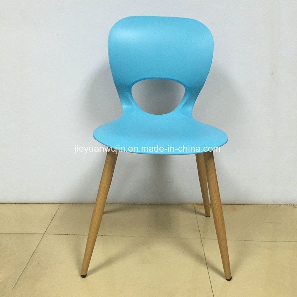 Outdoor Plastic Fastfood Dining Chair Coffee Chair with Steel Legs (JY-P01)