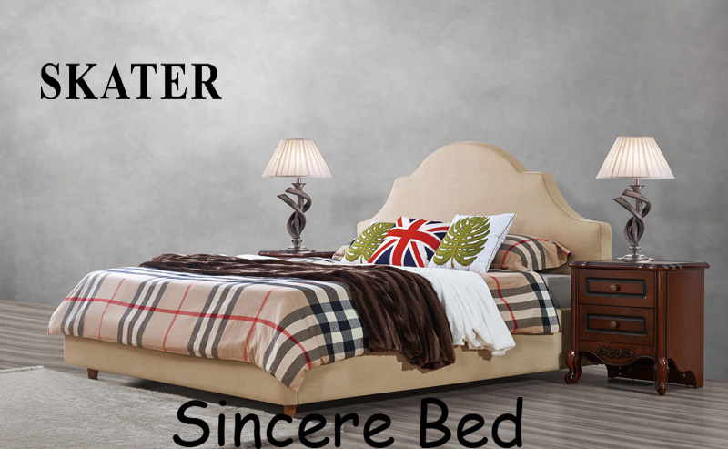 A03 American Style Bedroom Fabric Bed Leather Bed