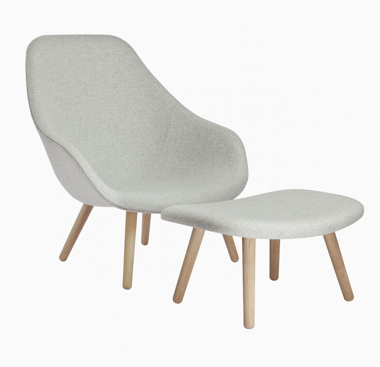 Fiberglass Preston Scoop Leisure Chair with Solid Wood Base and Footrest