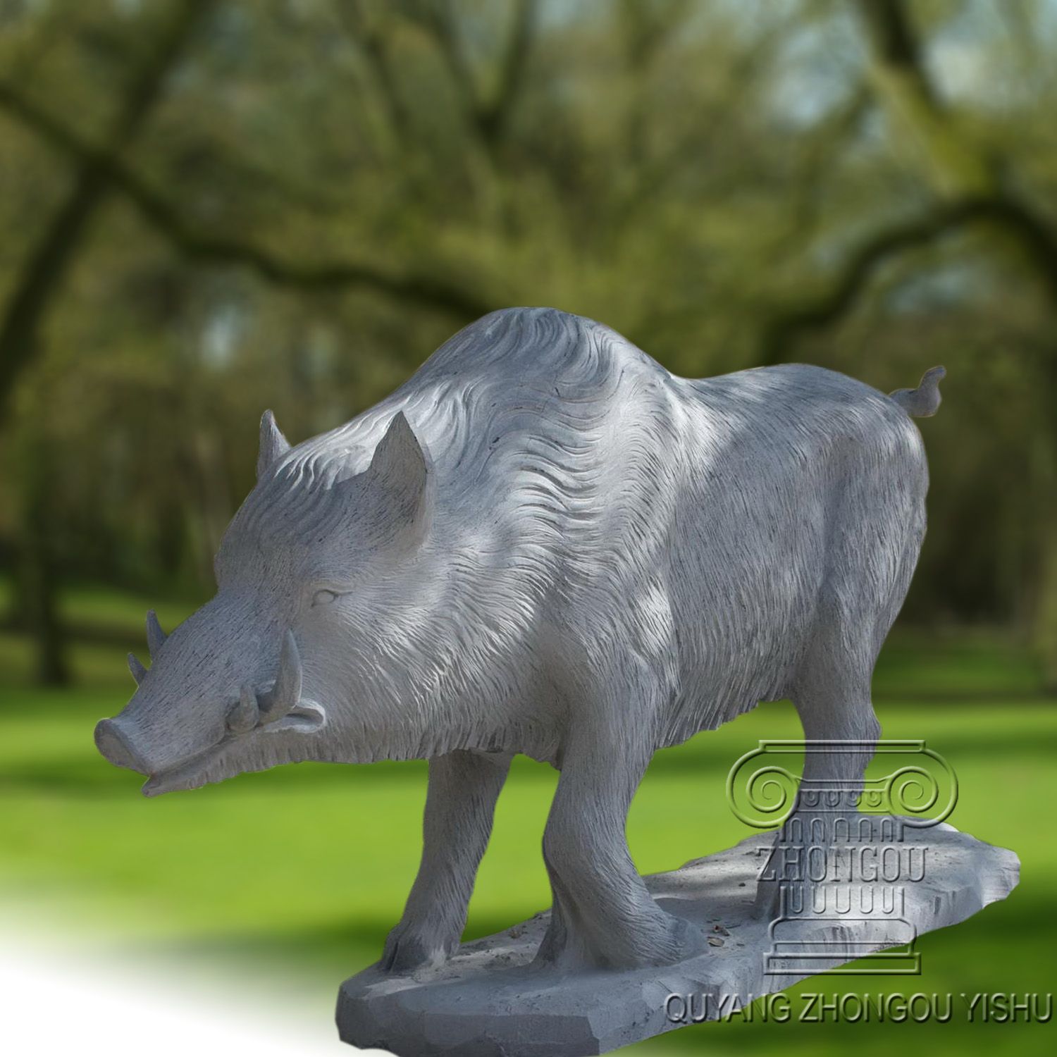 Marble Wild Boar Sculpture, Animal Statue