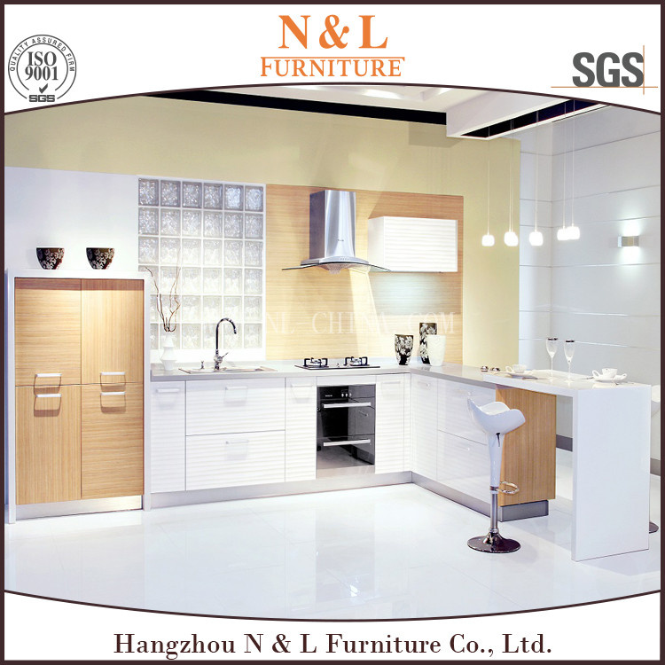 Modern Style White or Walnut Color Kitchen Cabinet