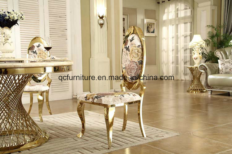 up-Grade Fabric Dining Chair with Stainless Steel 099-1#