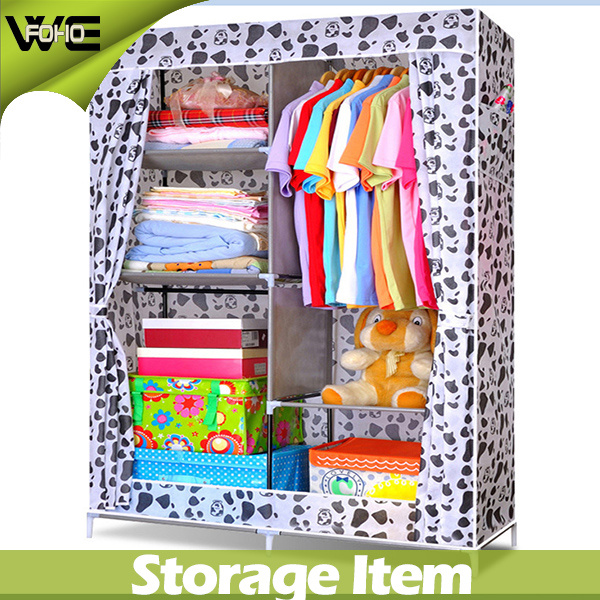 Printing Fabric Folding Double Bedroom Online Wardrobe Design