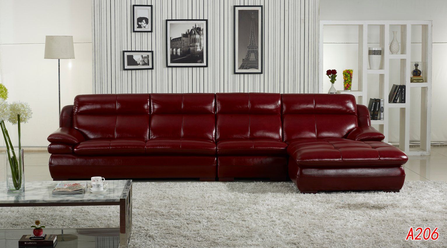 Home Use Big Size L Shape Leather Sofa