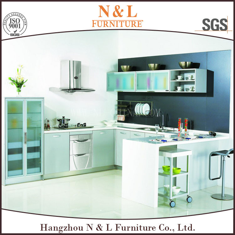 Island Style MFC Lacquer Paint Kitchen Cabinet