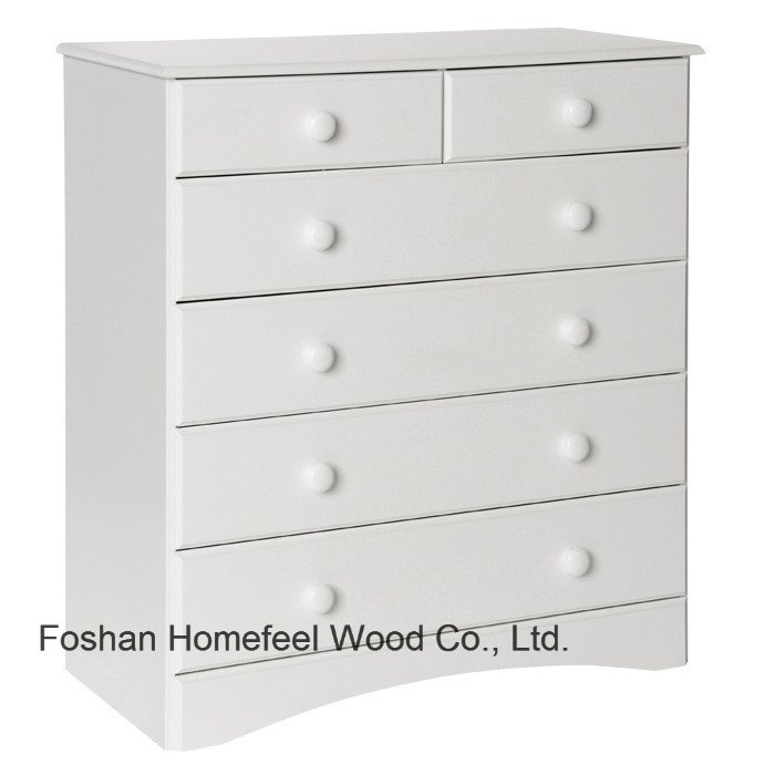 Traditional White Wooden Bedroom 6 Drawer Storage Cabinet (HC24)