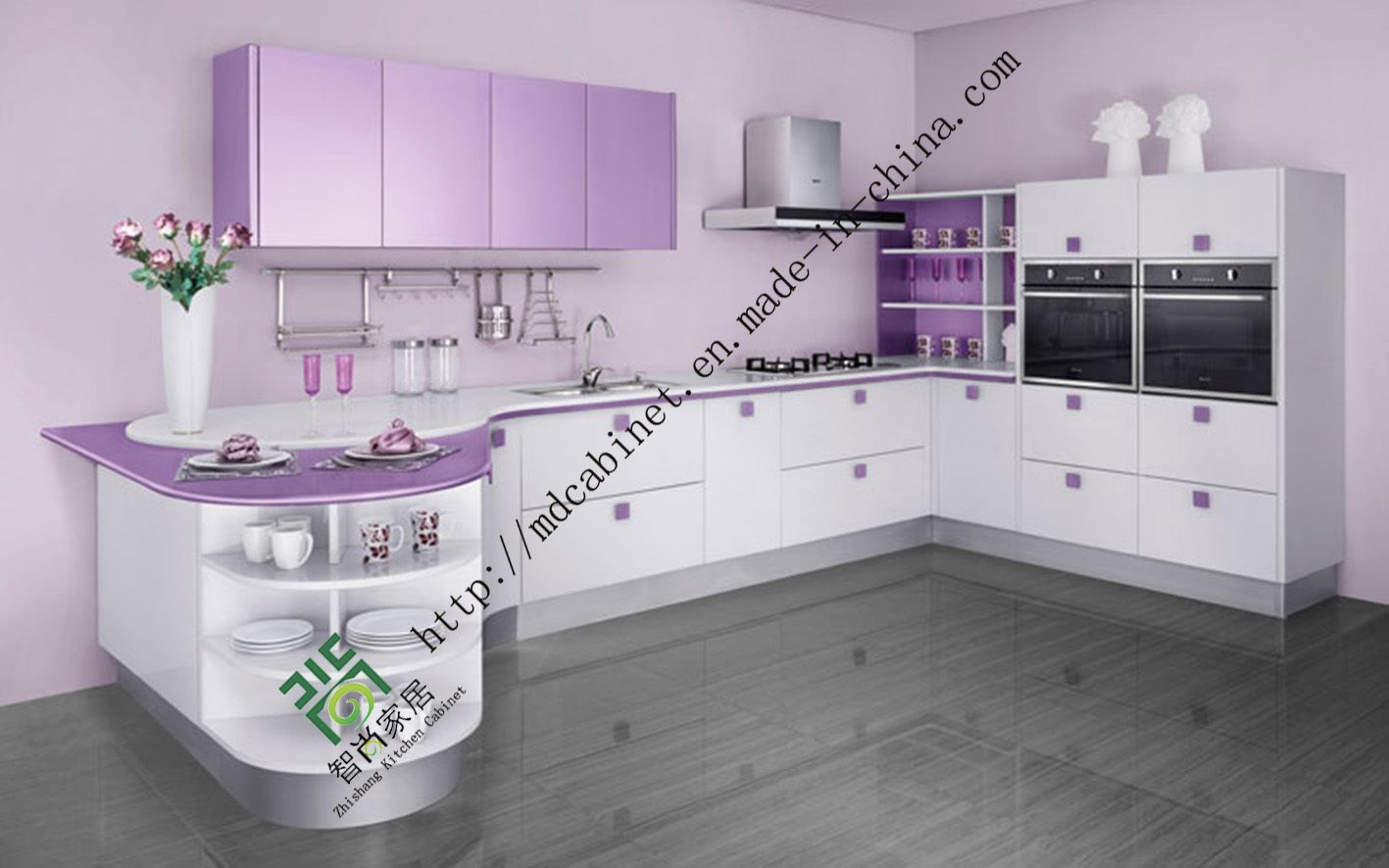 Lacquere Kitchen Cabinet Design (zs-200)