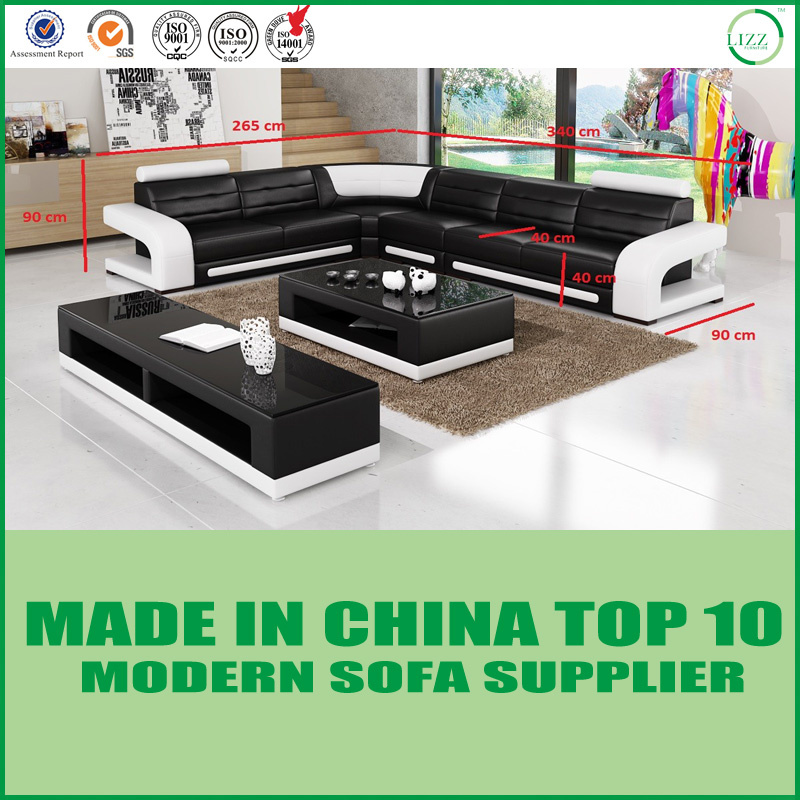 Wooden Frame Modern Leisure Leather Sofa for Home