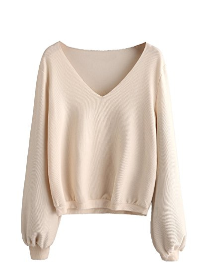 Deep V-Neck Ladies Women Sweater Women Knitwear