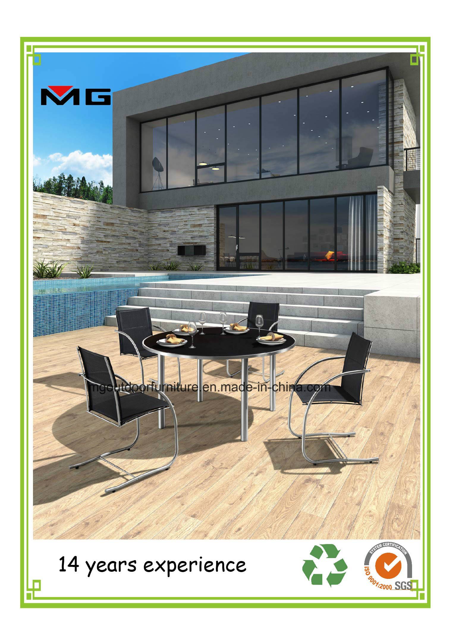 Outdoor Garden Chairs with Stainless Steel Frames