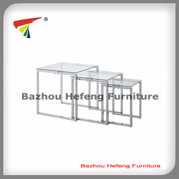 Chromed Legs with Tempered Glass Netsing Coffee Table (CT073)