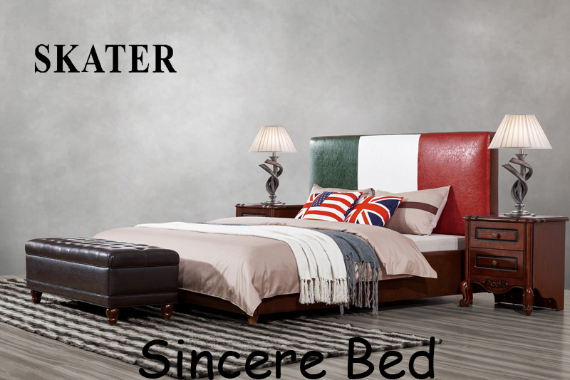A28 American Style Bedroom Leather Bed