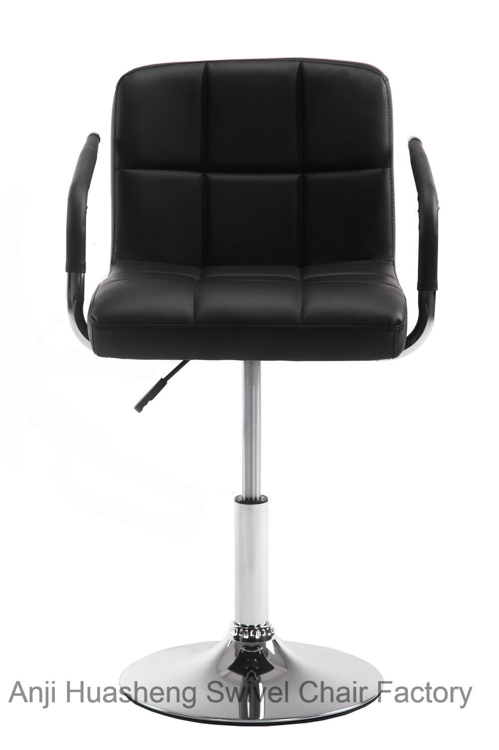 Adjustable Dining Chair PU Leather Swivel Bar Stool with Stable Base