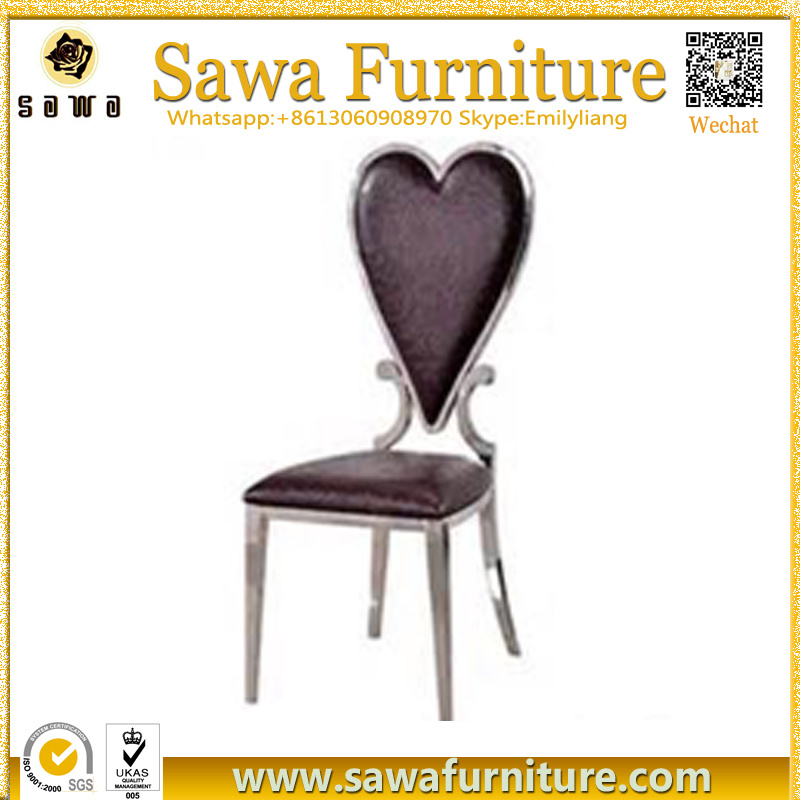 Modern High Back Stainless Steel PU Dining Chair