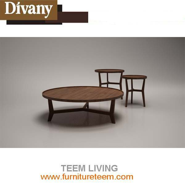 Round Veneer Living Room Coffee Table