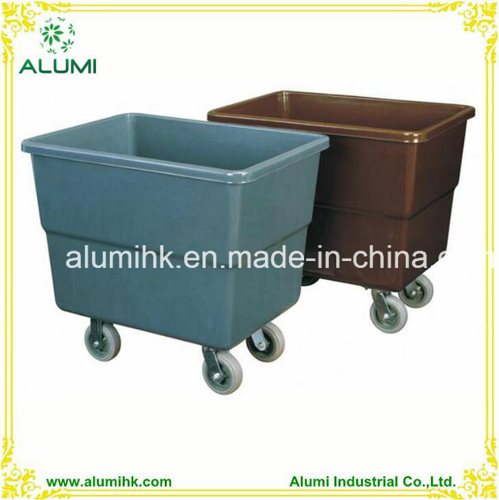 Hotel Hospital Laundry Cart Clothes Laundry Trolley Fibergalss Cube Trolley