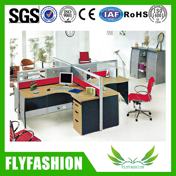 Office Desks 4 Seats Partition Workstation L-Shaped Office Table (OD-29)
