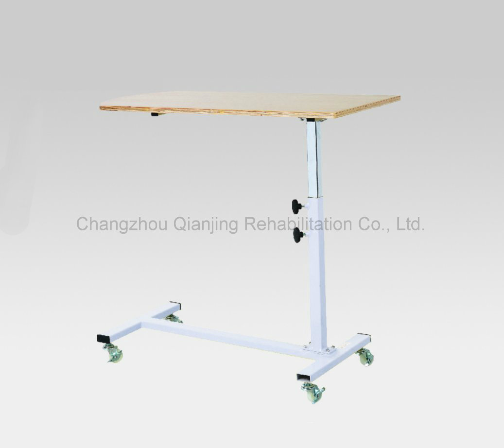 Tilt Top Adjustable Hospital Overbed Table with Castors