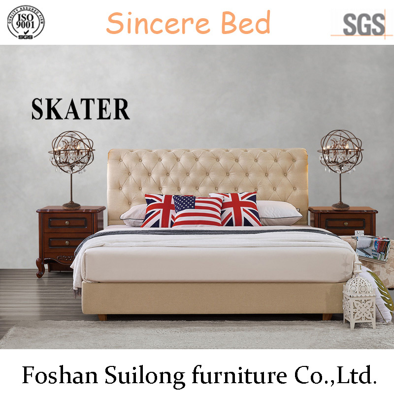 American Style Bedroom Bed Fabric Bed Leather Bed A23