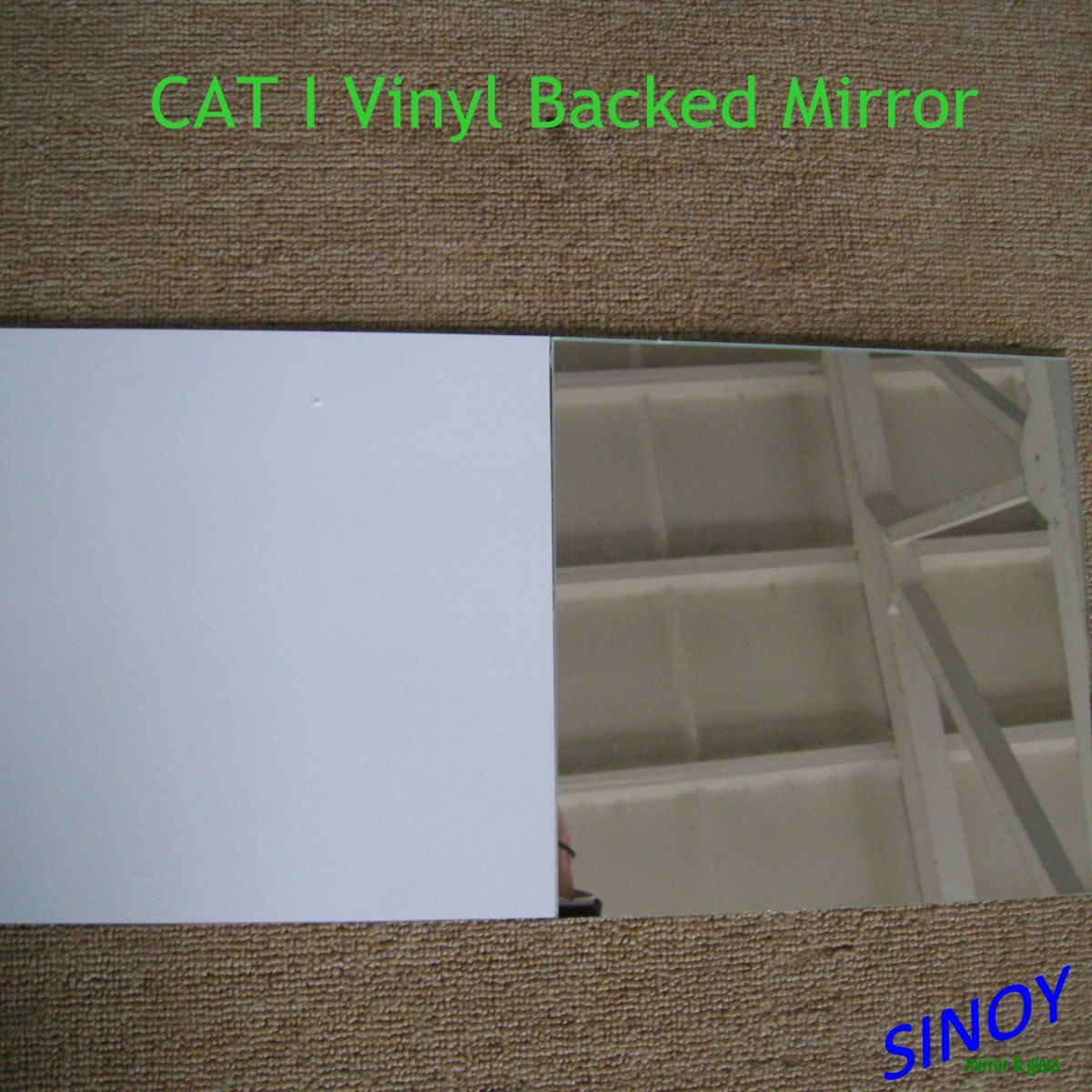 China Origin 3 - 6 mm Thick Vinyl Backed Safety Mirror with Cat I and Cat II Film for Sliding Door, Cabinets, Wardrobe Sliding Doors